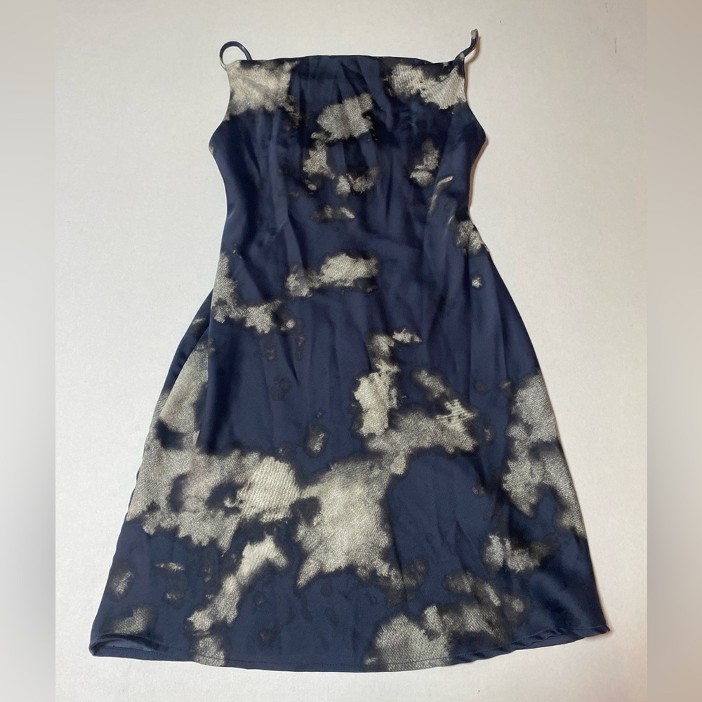 Urban Outfitters Navy and Cream Tie-Dye Mini Dress